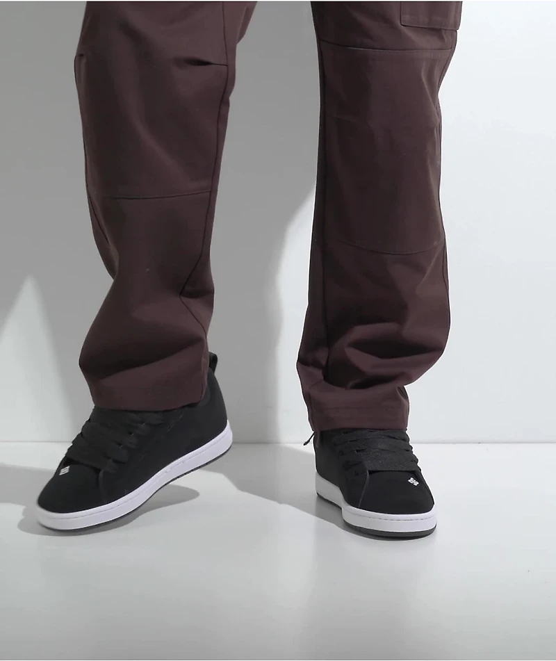 DC Court Graffik Black & White Skate Shoes