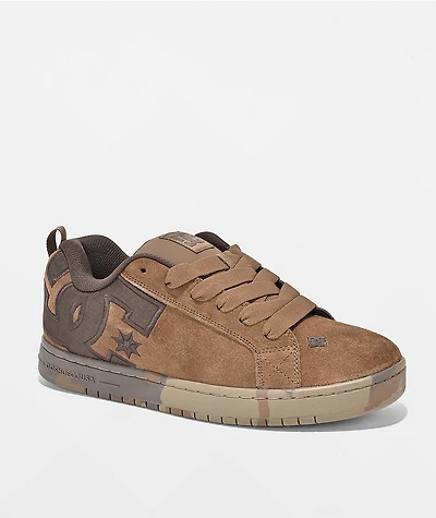 DC Court Graffik Brown Camo Skate Shoes