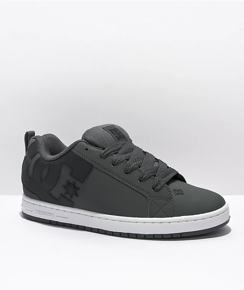 DC Court Graffik Grey, Black & White Skate Shoes