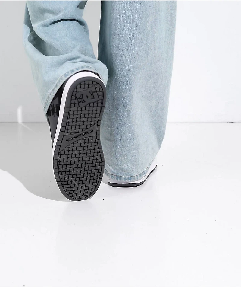 DC Court Graffik Grey, Black & White Skate Shoes