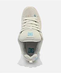 DC Court Graffik Off White & Pastel Blue Skate Shoes
