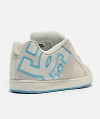 DC Court Graffik Off White & Pastel Blue Skate Shoes