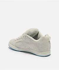 DC Court Graffik Off White & Pastel Blue Skate Shoes