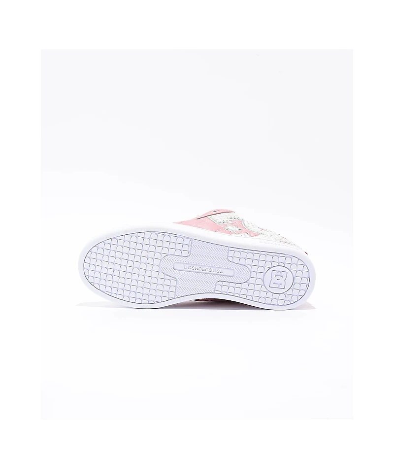 DC Court Graffik SE Pink & Silver Skate Shoes