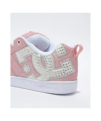 DC Court Graffik SE Pink & Silver Skate Shoes