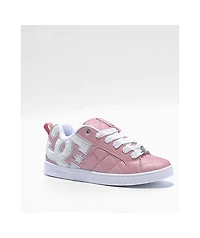 DC Court Graffik SE Pink & Silver Skate Shoes