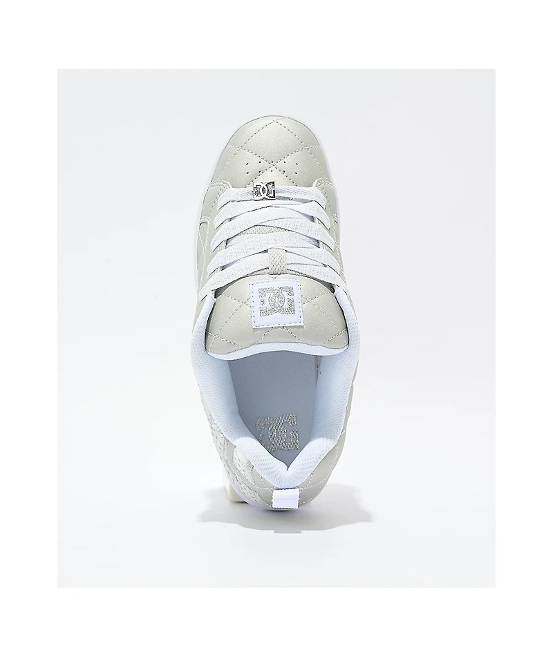 DC Court Graffik SE Silver & White Skate Shoes