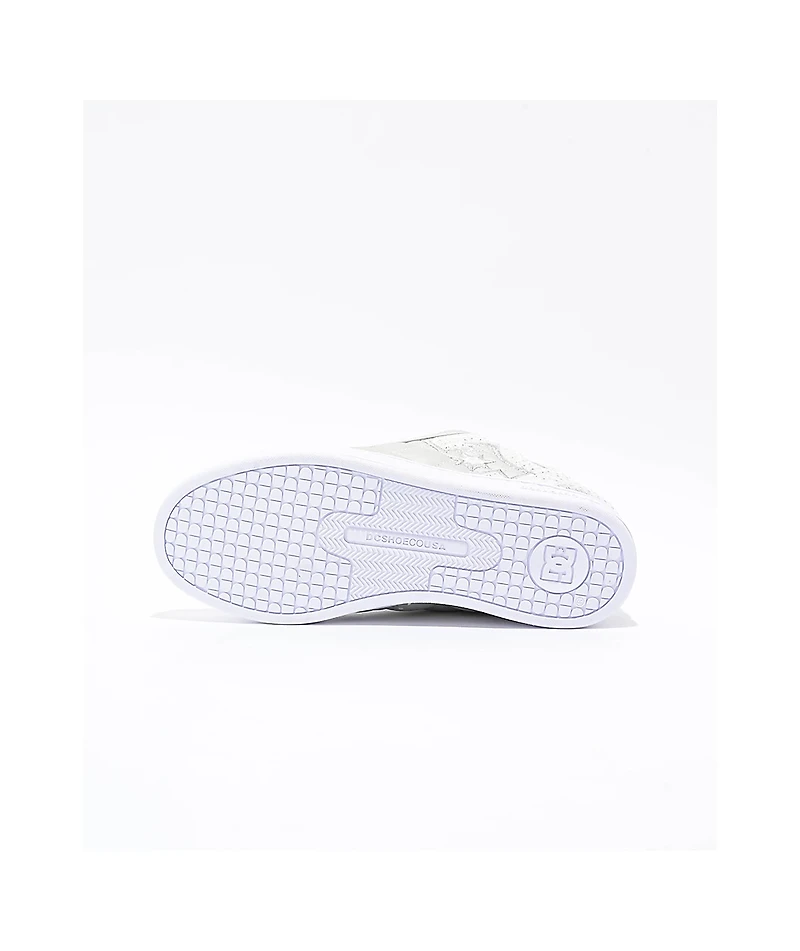 DC Court Graffik SE Silver & White Skate Shoes