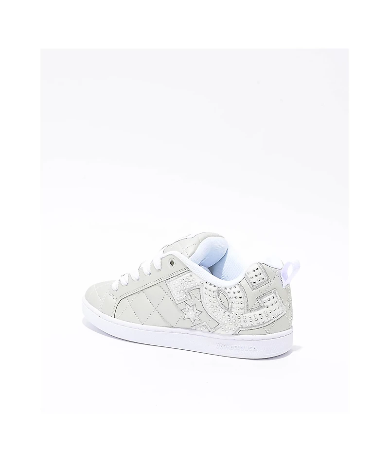 DC Court Graffik SE Silver & White Skate Shoes