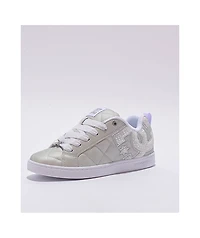 DC Court Graffik SE Silver & White Skate Shoes