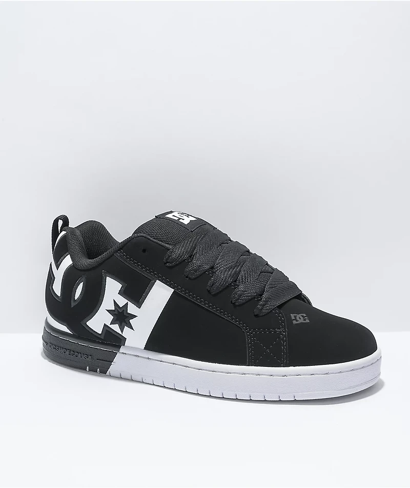 DC Court Graffik Square Black & White Skate Shoes