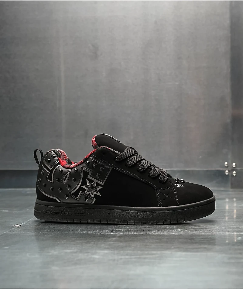 DC Court Graffik Studded Black Skate Shoes