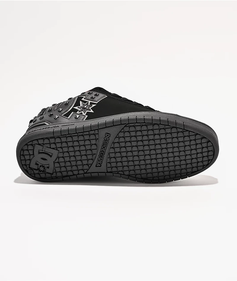 DC Court Graffik Studded Black Skate Shoes