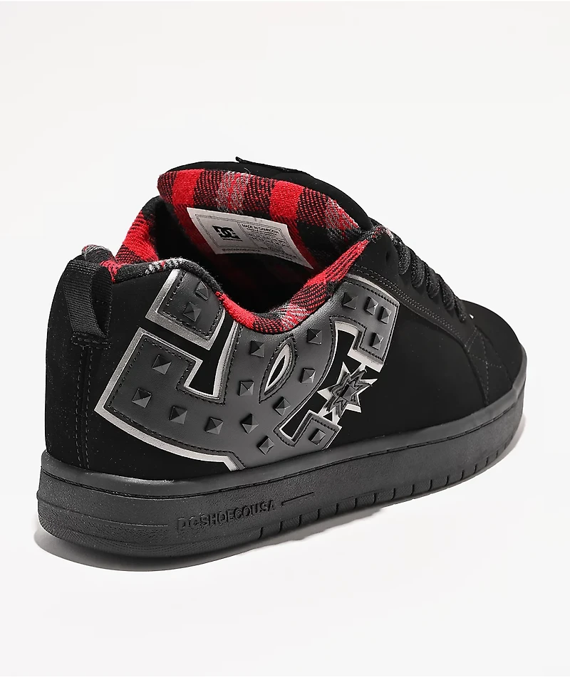 DC Court Graffik Studded Black Skate Shoes
