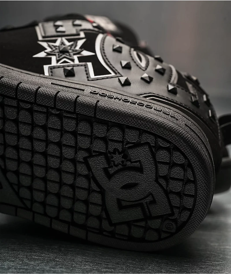 DC Court Graffik Studded Black Skate Shoes