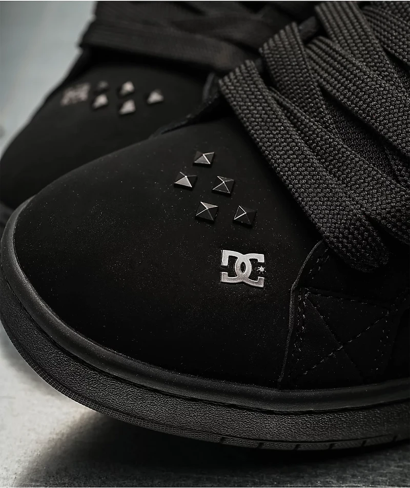 DC Court Graffik Studded Black Skate Shoes
