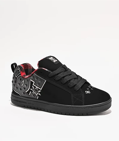DC Court Graffik Studded Black Skate Shoes