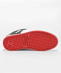 DC Court Graffik White, Grey, & Red Skate Shoes