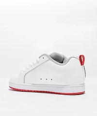 DC Court Graffik White, Grey, & Red Skate Shoes