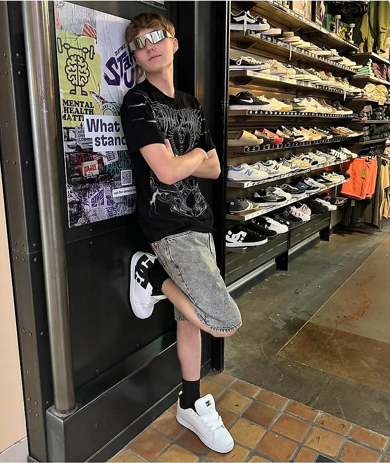 DC Court Graffik White & Black Skate Shoes
