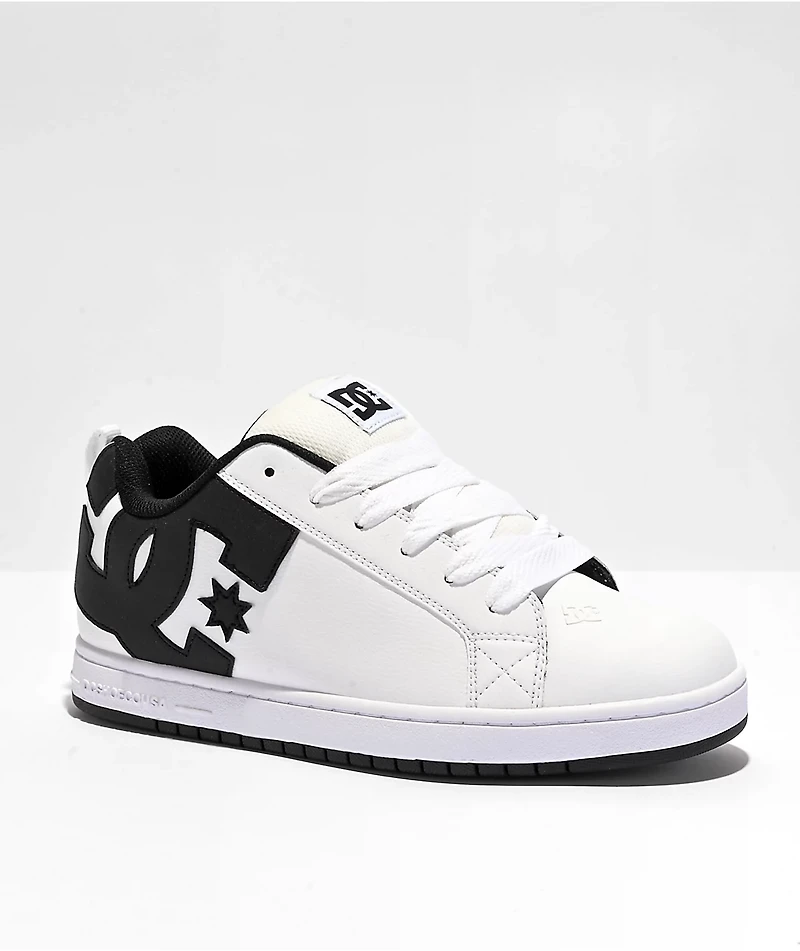 DC Court Graffik White & Black Skate Shoes