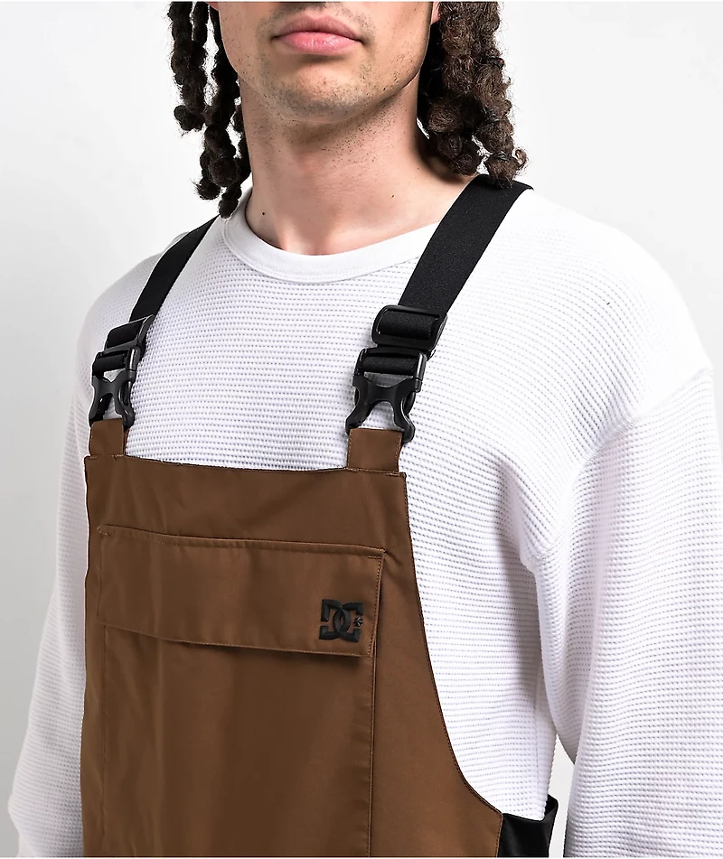 DC Docile Brown 10K Snowboard Bib Pants