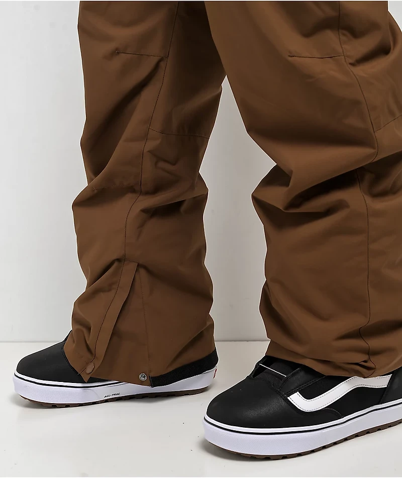 DC Docile Brown 10K Snowboard Bib Pants