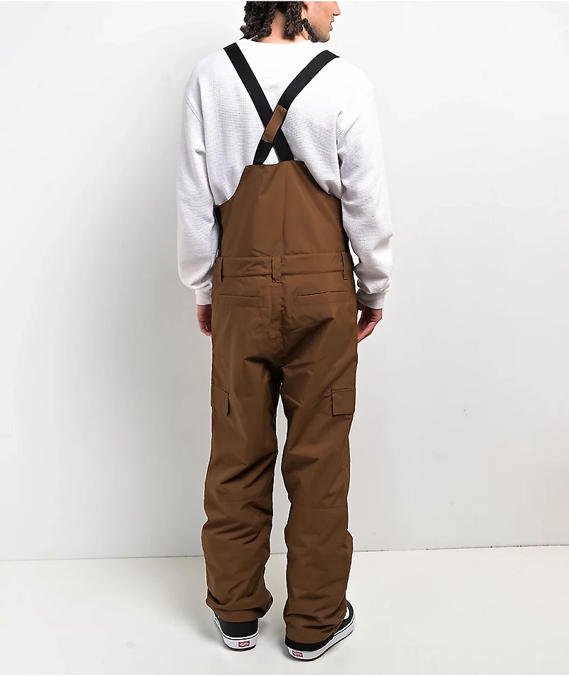 DC Docile Brown 10K Snowboard Bib Pants