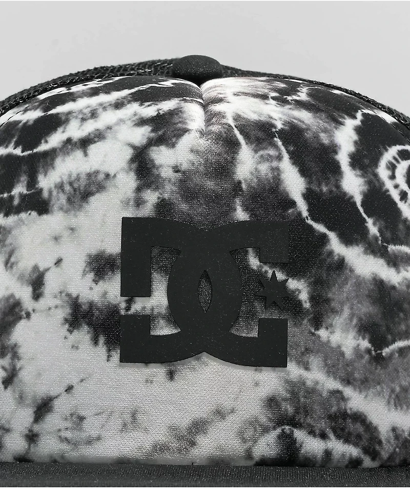 DC Gas Station Riptide Black & White Tie Dye Trucker Hat