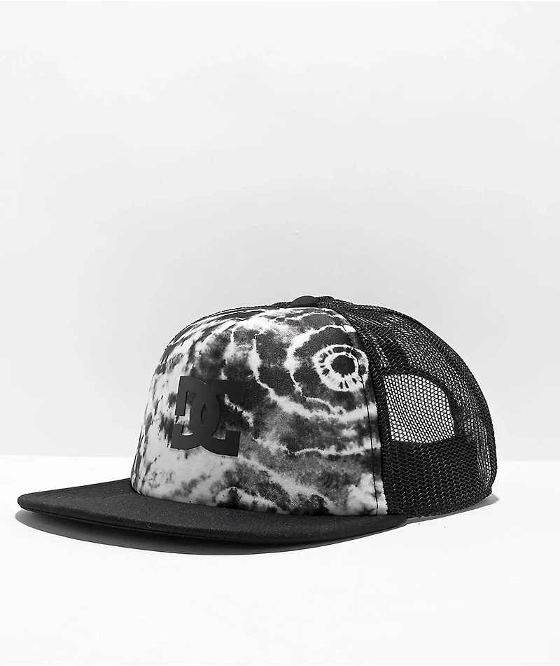 DC Gas Station Riptide Black & White Tie Dye Trucker Hat