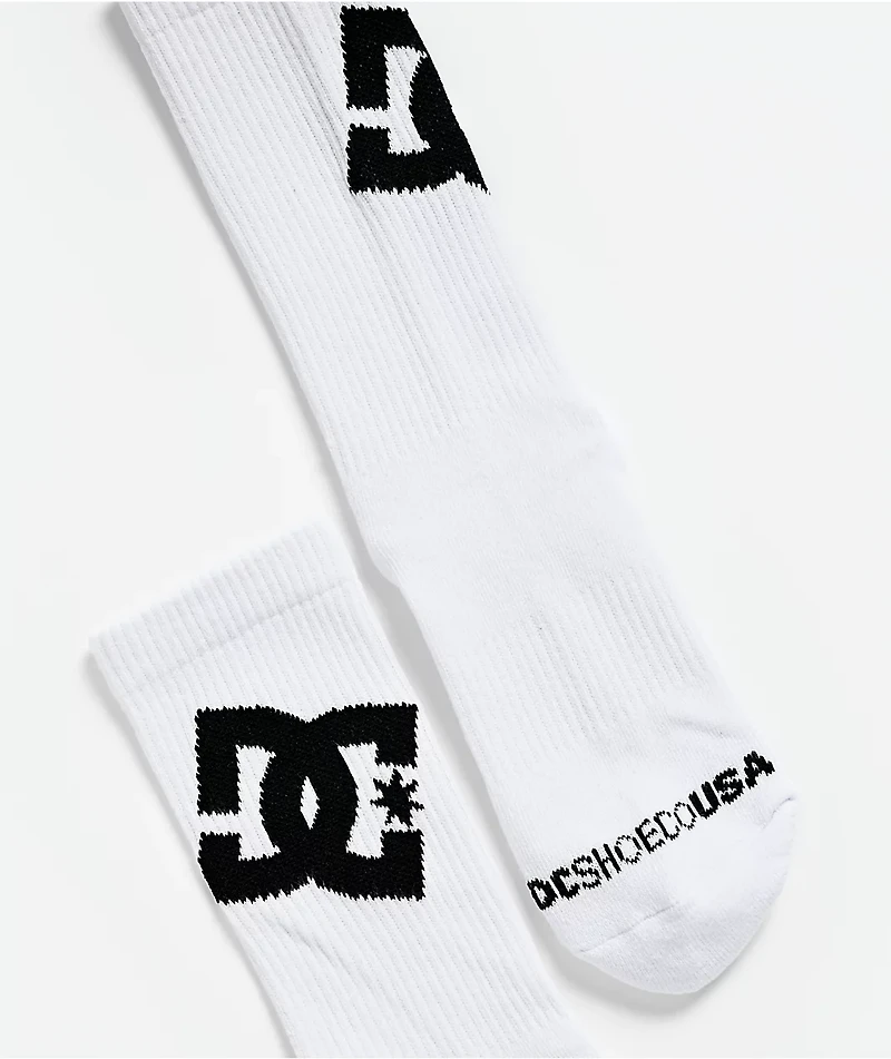 DC Graffik Logo 3 Pack White Crew Socks