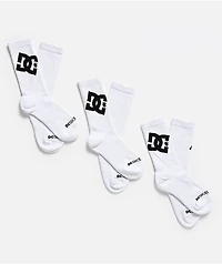 DC Graffik Logo 3 Pack White Crew Socks