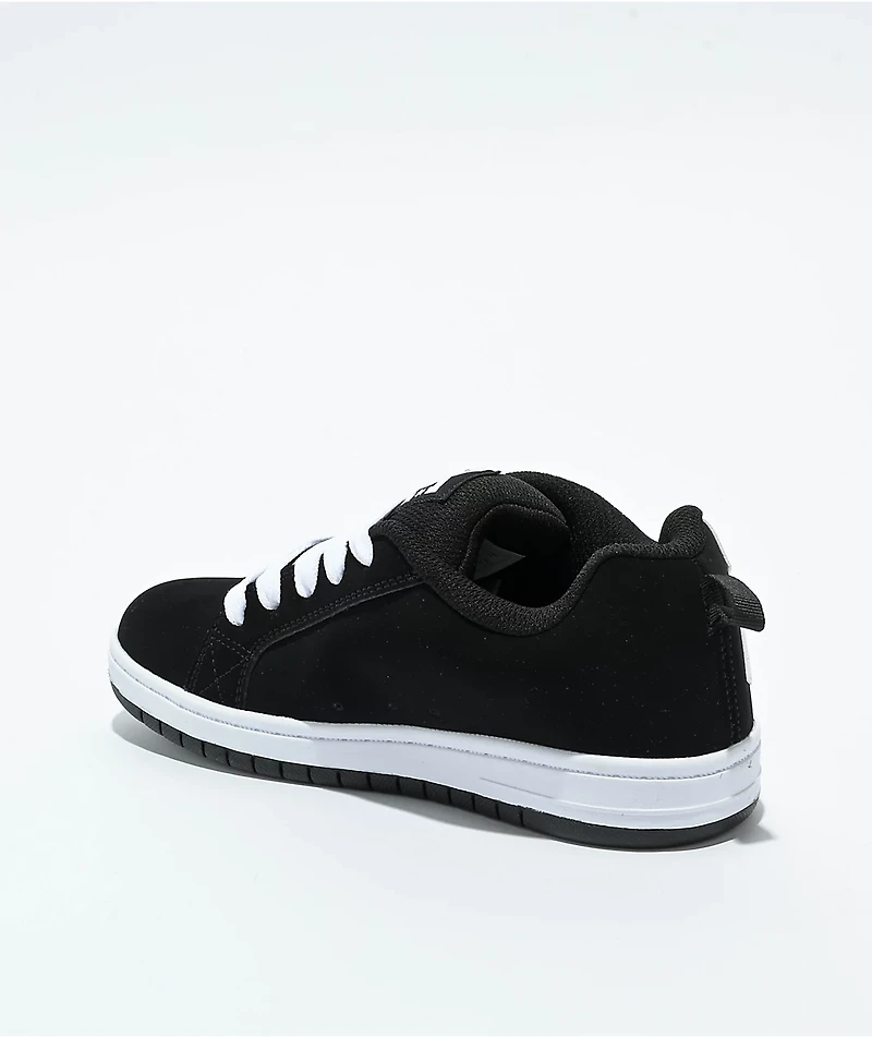 DC Kids' Court Graffik Black & White Skate Shoes