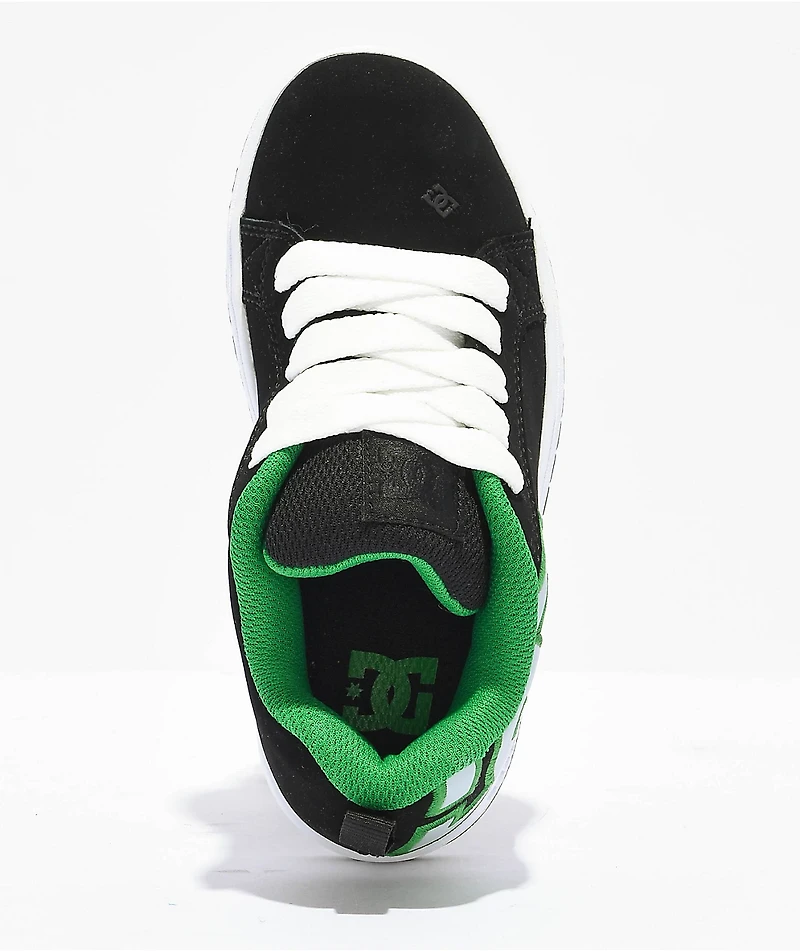 DC Kids Court Graffik Black, Grey & Green Skate Shoes