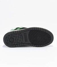 DC Kids Court Graffik Black, Grey & Green Skate Shoes