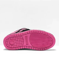 DC Kids Court Graffik Black & Hot Pink Skate Shoes