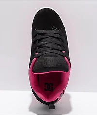 DC Kids Court Graffik Black & Hot Pink Skate Shoes
