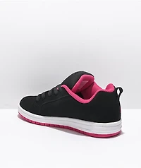 DC Kids Court Graffik Black & Hot Pink Skate Shoes