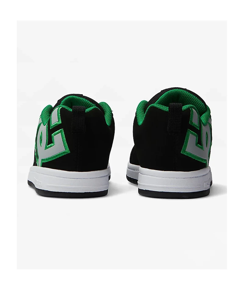 DC Kids Court Graffik Black & Kelly Green Skate Shoes