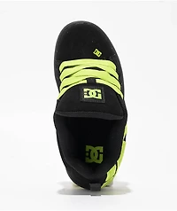 DC Kids Court Graffik Black & Lime Green Skate Shoes