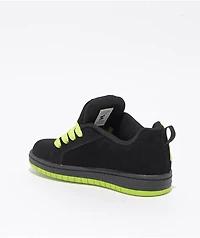 DC Kids Court Graffik Black & Lime Green Skate Shoes