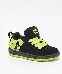 DC Kids Court Graffik Black & Lime Green Skate Shoes