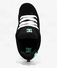 DC Kids Court Graffik Black & Teal Skate Shoes