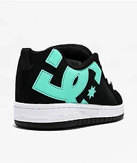 DC Kids Court Graffik Black & Teal Skate Shoes