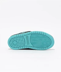 DC Kids Court Graffik Black & Turquoise Skate Shoes