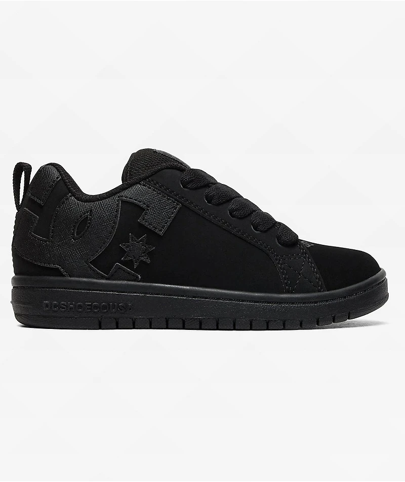 DC Kids Court Graffik Black Skate Shoes