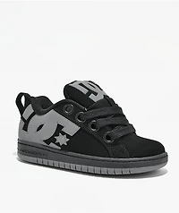 DC Kids Court Graffik Puff Black & Grey Skate Shoes