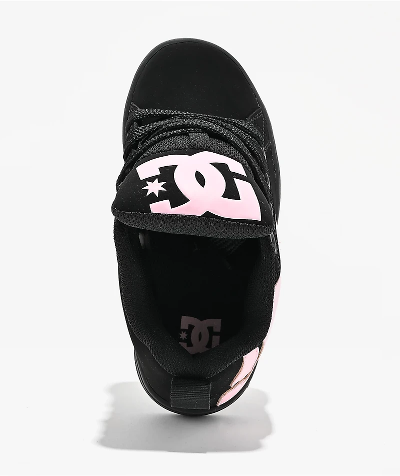 DC Kids Court Graffik Puff Black & Pink Skate Shoes