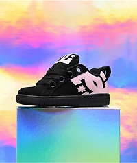 DC Kids Court Graffik Puff Black & Pink Skate Shoes