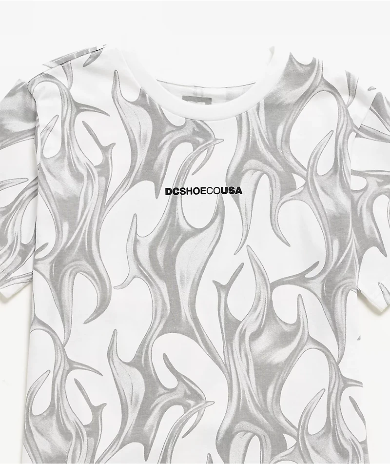 DC Kids Liquid Fuego White T-Shirt